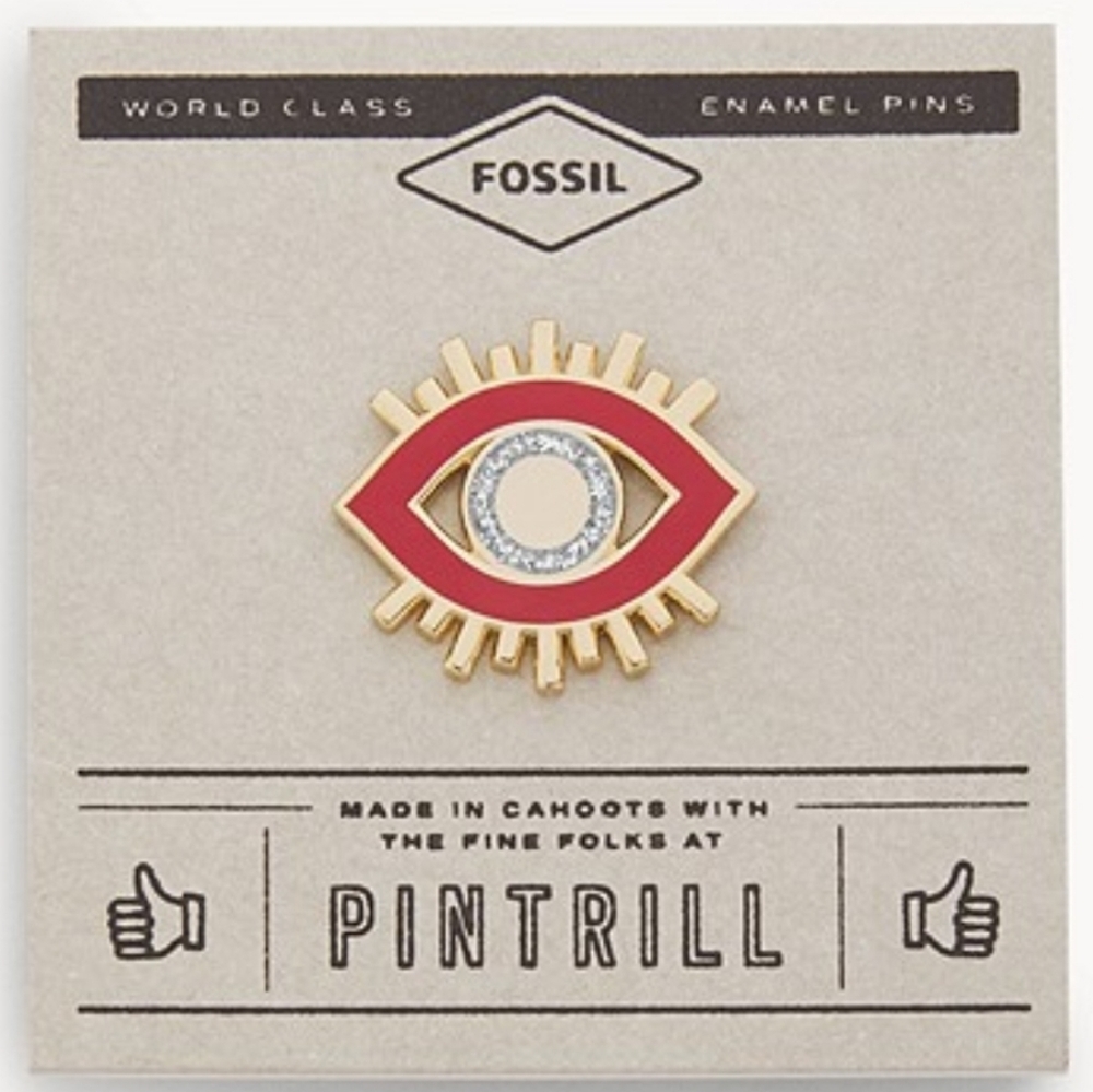 ⚡RARE⚡ PINTRILL x FOSSIL Evil Eye Pin *BRAND NEW SEALED* 👁